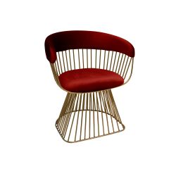 Reflection Accent Chair Art Deco Gold - Red Velvet