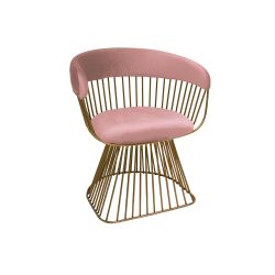 Reflection Accent Chair Art Deco Gold - Rose Gold Velvet