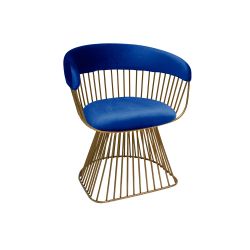 Reflection Accent Chair Art Deco Gold - Royal Blue Velvet