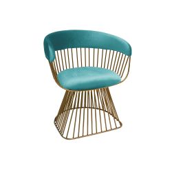 Reflection Accent Chair Art Deco Gold - Tiffany Blue Velvet