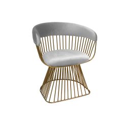 Reflection Accent Chair Art Deco Gold - White Velvet
