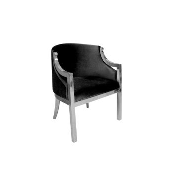 Reflection Accent Chair Boss Silver - Black Velvet