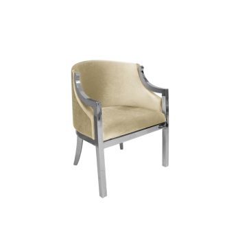 Reflection Accent Chair Boss Silver - Ivory Velvet