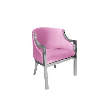 Reflection Accent Chair Boss Silver - Light Pink Velvet