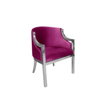 Reflection Accent Chair Boss Silver - Magenta Velvet
