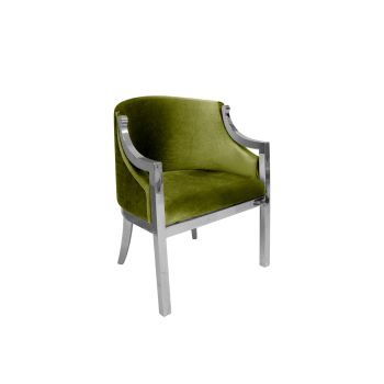 Reflection Accent Chair Boss Silver - Moss Velvet
