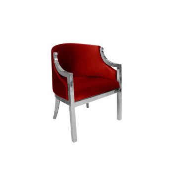 Reflection Accent Chair Boss Silver - Red Velvet