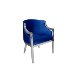 Reflection Accent Chair Boss Silver - Royal Blue Velvet