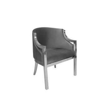 Reflection Accent Chair Boss Silver - Silver Velvet