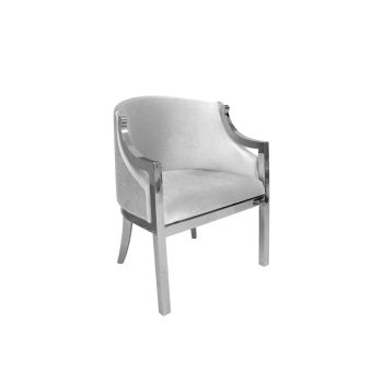 Reflection Accent Chair Boss Silver - White Velvet