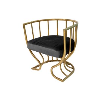 Reflection Accent ArmChair Tulip Gold - Black Velvet