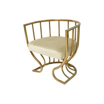 Reflection Accent ArmChair Tulip Gold - Ivory Velvet