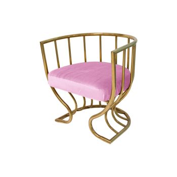 Reflection Accent ArmChair Tulip Gold - Light Pink Velvet