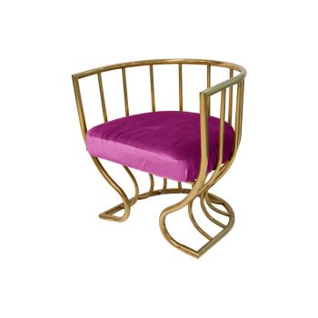 Reflection Accent ArmChair Tulip Gold - Magenta Velvet