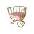 Reflection Accent ArmChair Tulip Gold - Rose Gold Velvet