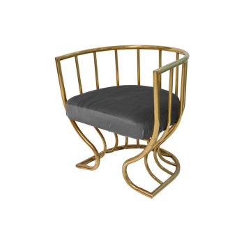 Reflection Accent ArmChair Tulip Gold - Silver Velvet