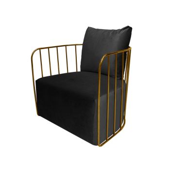 Reflection Accent Chair Bars Gold - Black Velvet
