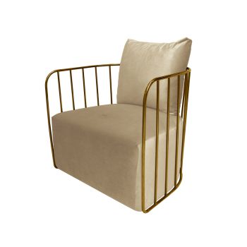 Reflection Accent Chair Bars Gold - Champagne Velvet
