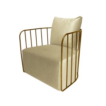 Reflection Accent Chair Bars Gold - Ivory Velvet