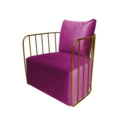 Reflection Accent Chair Bars Gold - Magenta Velvet