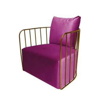 Reflection Accent Chair Bars Gold - Magenta Velvet