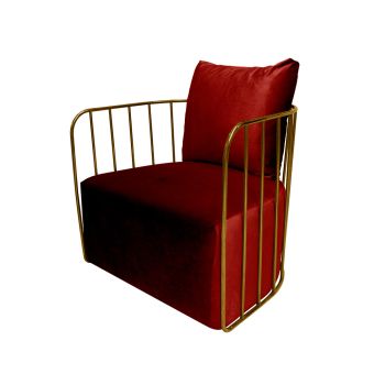 Reflection Accent Chair Bars Gold - Red Velvet