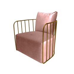 Reflection Accent Chair Bars Gold - Rose Gold Velvet