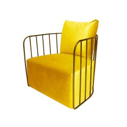 Reflection Accent Chair Bars Gold - Yellow Velvet