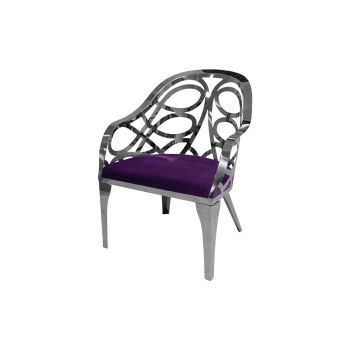 Reflection Armchair Butterfly Silver - Eggplant Velvet