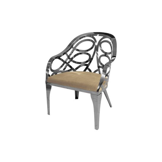 Reflection Armchair Butterfly Silver - Champagne Velvet