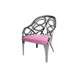 Reflection Armchair Butterfly Silver - Light Pink Velvet