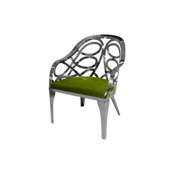 Reflection Armchair Butterfly Silver - Moss Velvet