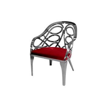 Reflection Armchair Butterfly Silver - Red Velvet