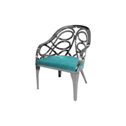 Reflection Armchair Butterfly Silver - Tiffany Blue Velvet
