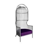 Reflection Armchair Dome Silver - Eggplant Velvet