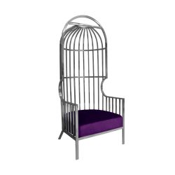 Reflection Armchair Dome Silver - Eggplant Velvet
