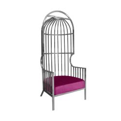 Reflection Armchair Dome Silver - Magenta Velvet