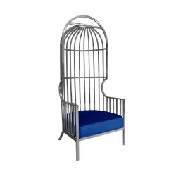 Reflection Armchair Dome Silver - Royal Blue Velvet