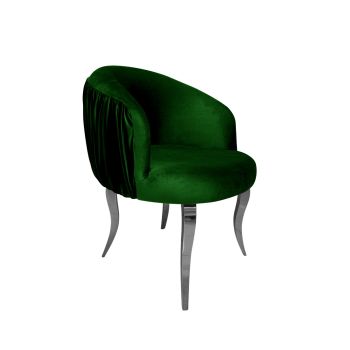 Reflection Armchair Glitz Lounge Silver - Emerald Green