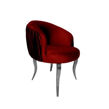 Reflection Armchair Glitz Lounge Silver - Red