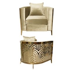Reflection Chair Art Deco Gold - Ivory
