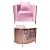 Reflection Chair Art Deco Gold - Light Pink