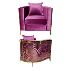 Reflection Chair Art Deco Gold - Magenta