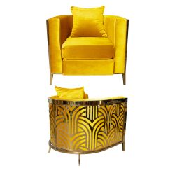 Reflection Chair Art Deco Gold - Yellow