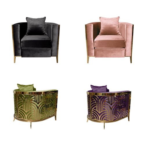 Reflection Chair Art Deco Gold