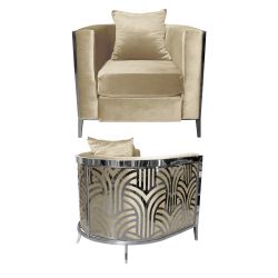 Reflection Chair Art Deco Silver - Champagne