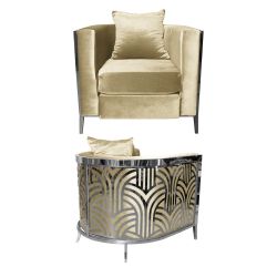 Reflection Chair Art Deco Silver - Ivory