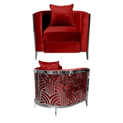 Reflection Chair Art Deco Silver - Red
