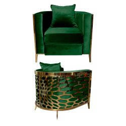 Reflection Chair Kaleidoscope Gold - Emerald Green