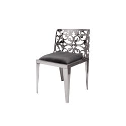 Reflection Chair Laser Cut Silver - Black Velvet